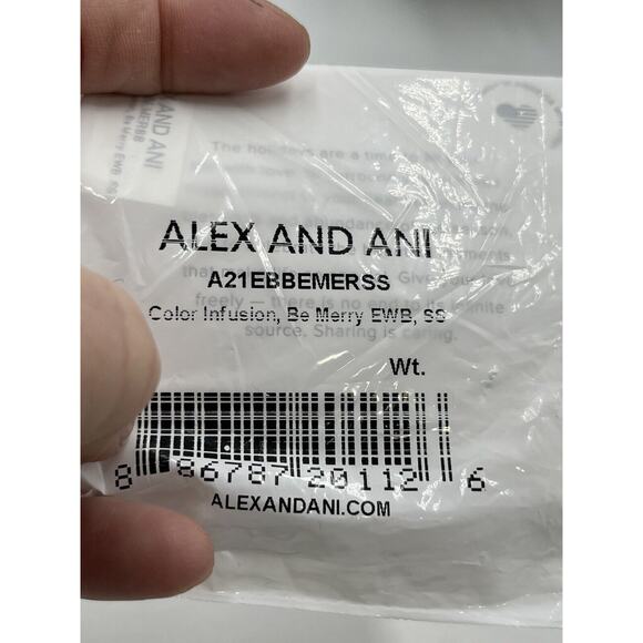 Alex and Ani EAT, DRINK, AND BE MERRY Shiny Silver Charm Bangle Bracelet New - Picture 13 of 13